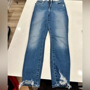 Frame Denim Women's Straight Leg Jeans in Faded Blue High Rise